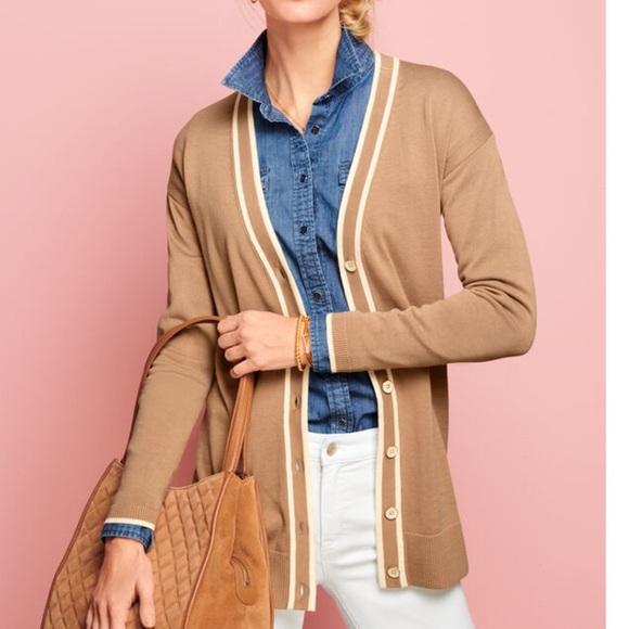 Talnots GIRLFRIEND CARDIGAN Tan Cardigan Sweater - Picture 1 of 2